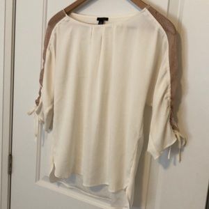 Ivory Ann Taylor blouse with mesh accent